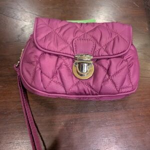 NWT Vera Bradley Puffy Wristlet With Slidelock, Berry
